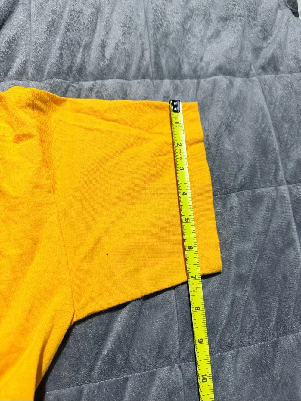 707 Boys Yellow Cotton Short Sleeve Crew Neck Solid Basic T-Shirt Size L/G